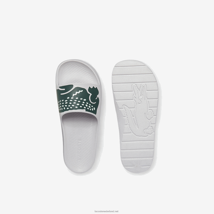 Lacoste croco 2.0 synthetische glijbanen 0828H1756 wit & donkergroen 1r5 Heren