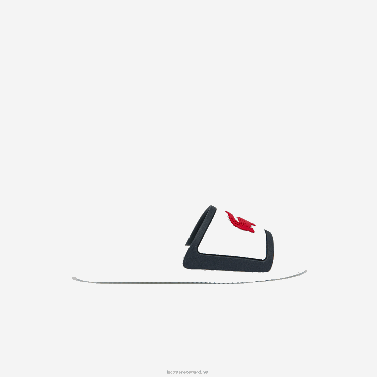 Lacoste croco rubberen band synthetische dia's 0828H1849 wit/marine & rood 407 Heren