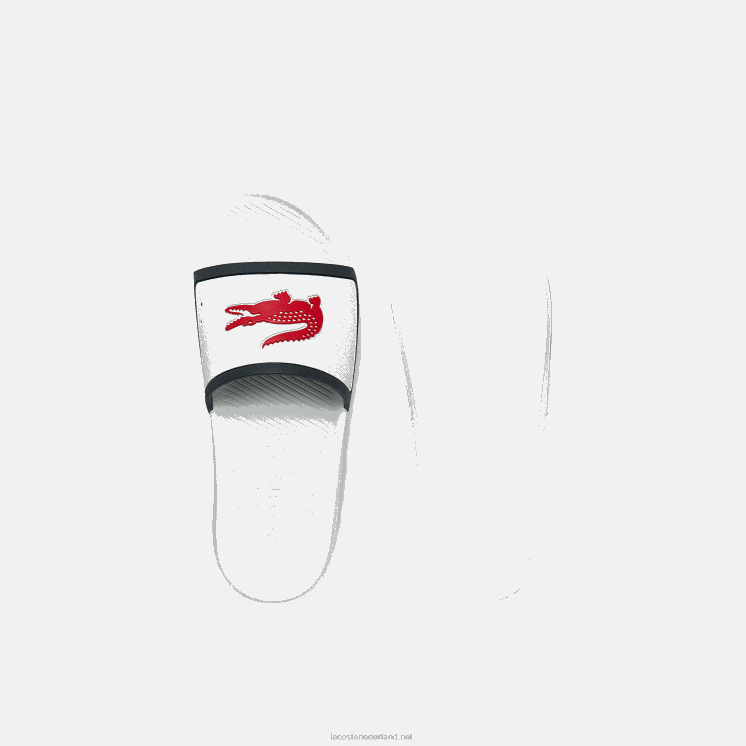 Lacoste croco rubberen band synthetische dia's 0828H1849 wit/marine & rood 407 Heren