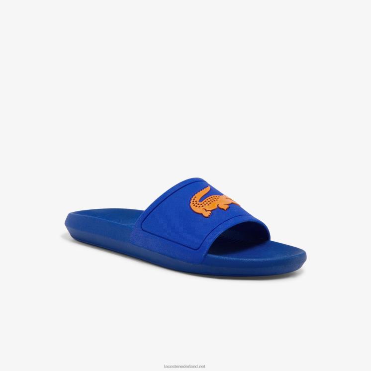 Lacoste croco rubberen glijbanen 0828H1915 blauw oranje ba1 Heren
