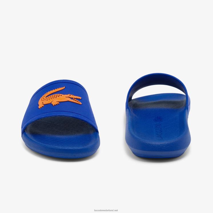Lacoste croco rubberen glijbanen 0828H1915 blauw oranje ba1 Heren