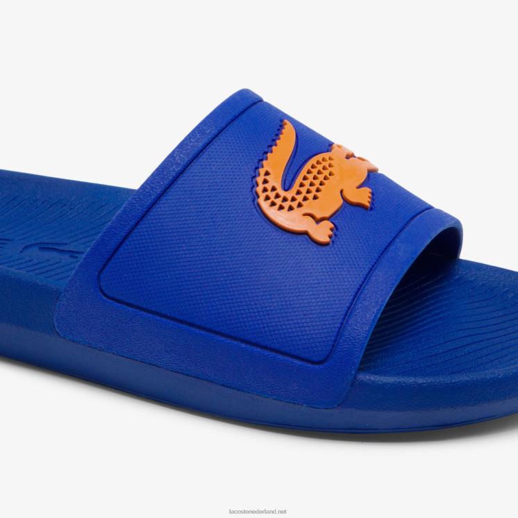 Lacoste croco rubberen glijbanen 0828H1915 blauw oranje ba1 Heren