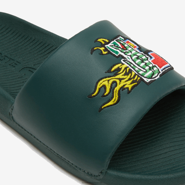 Lacoste croco synthetische dia's 0828H1762 groen 1m8 Heren