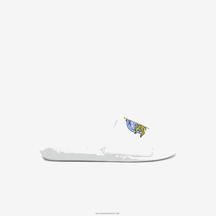 Lacoste croco synthetische dia's 0828H1768 wit/groen 082 Heren
