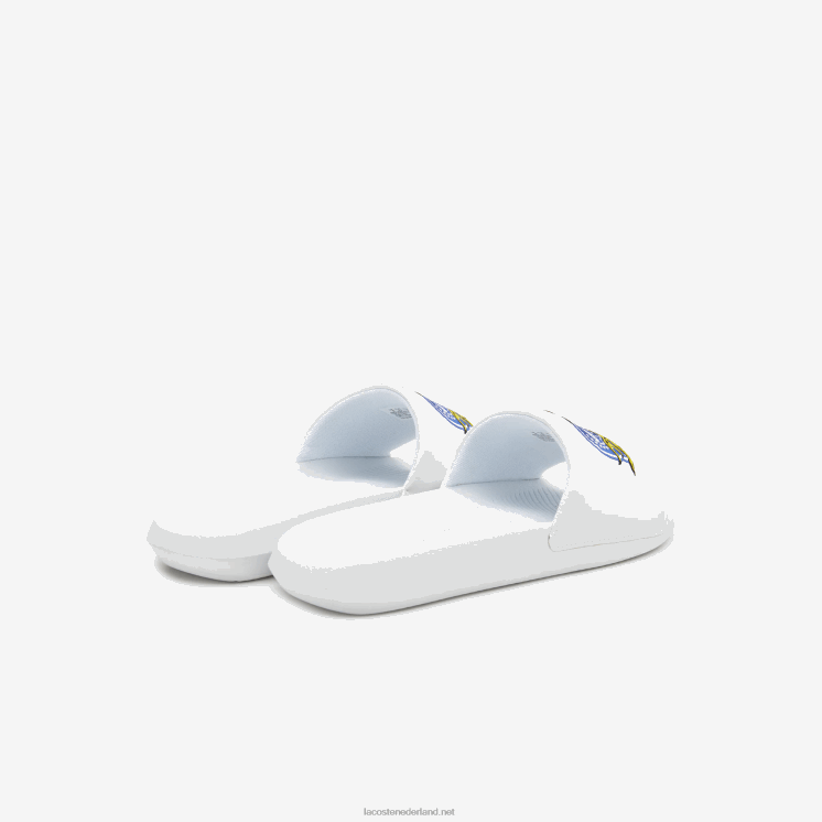 Lacoste croco synthetische dia's 0828H1768 wit/groen 082 Heren