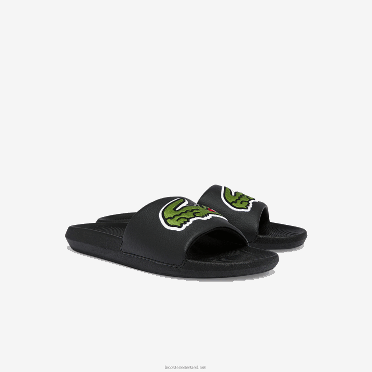 Lacoste croco synthetische dia's 0828H1808 zwart & groen 1b4 Heren