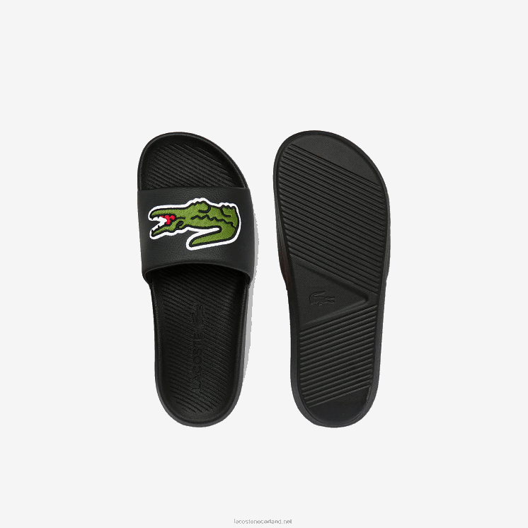 Lacoste croco synthetische dia's 0828H1808 zwart & groen 1b4 Heren