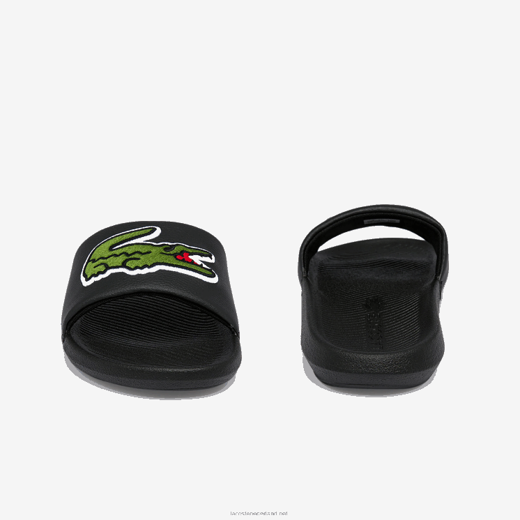 Lacoste croco synthetische dia's 0828H1808 zwart & groen 1b4 Heren