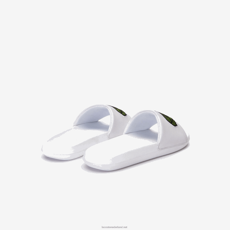 Lacoste croco synthetische dia's 0828H1809 wit/groen 082 Heren