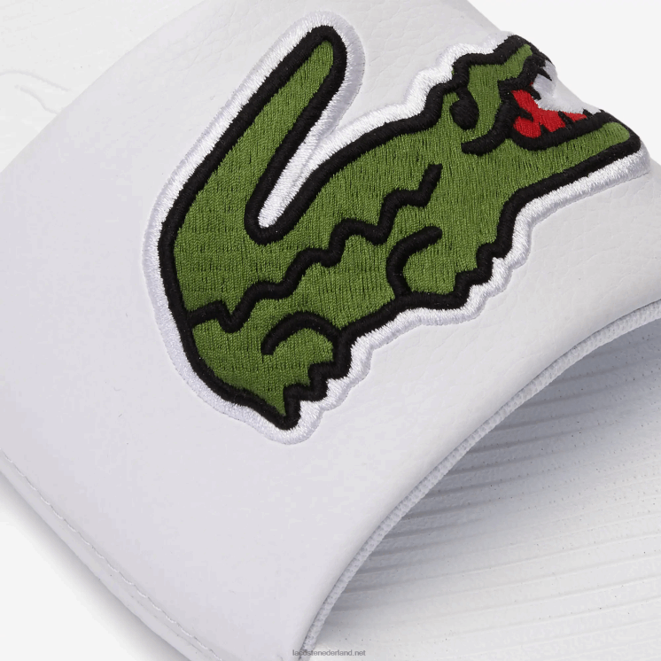 Lacoste croco synthetische dia's 0828H1809 wit/groen 082 Heren