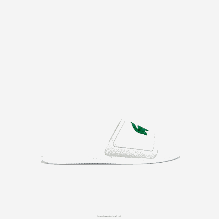 Lacoste croco waterafstotende synthetische glijbanen 0828H1819 wit/groen 082 Heren