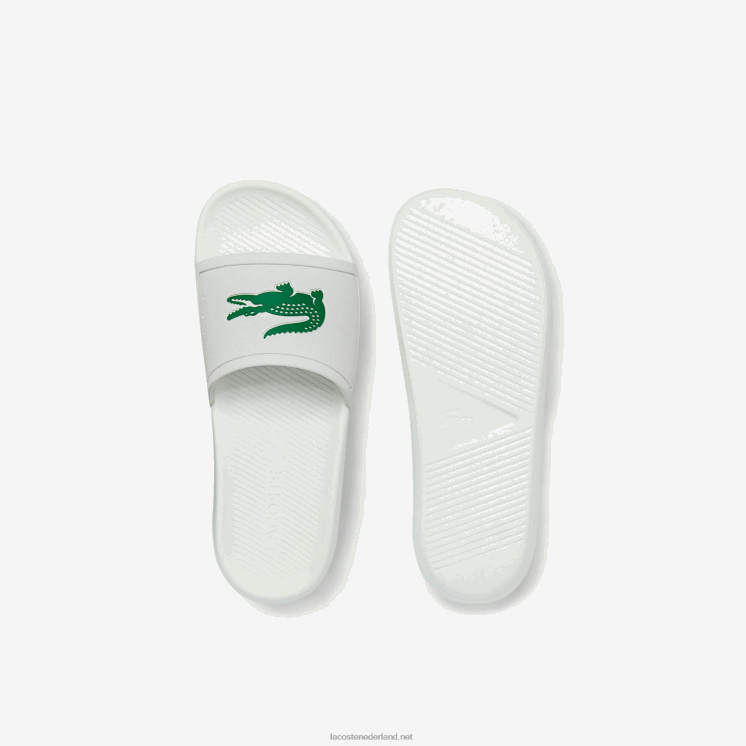 Lacoste croco waterafstotende synthetische glijbanen 0828H1819 wit/groen 082 Heren