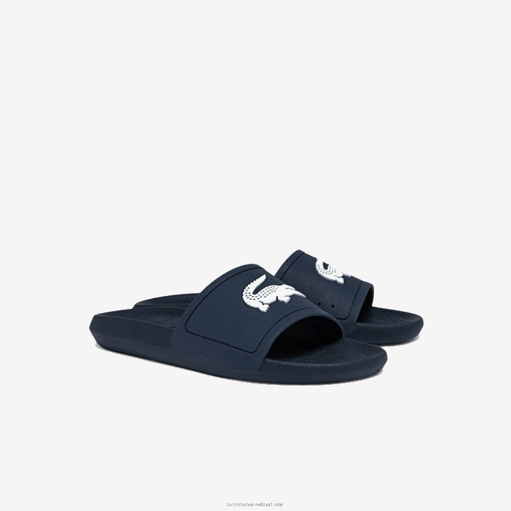 Lacoste croco waterafstotende synthetische glijbanen 0828H1820 marine & wit 092 Heren