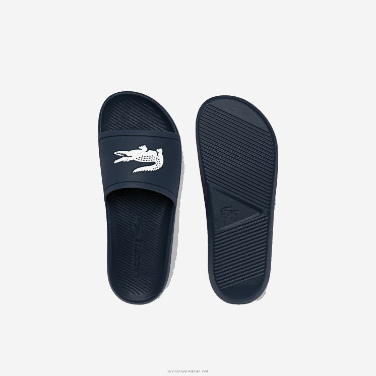 Lacoste croco waterafstotende synthetische glijbanen 0828H1820 marine & wit 092 Heren
