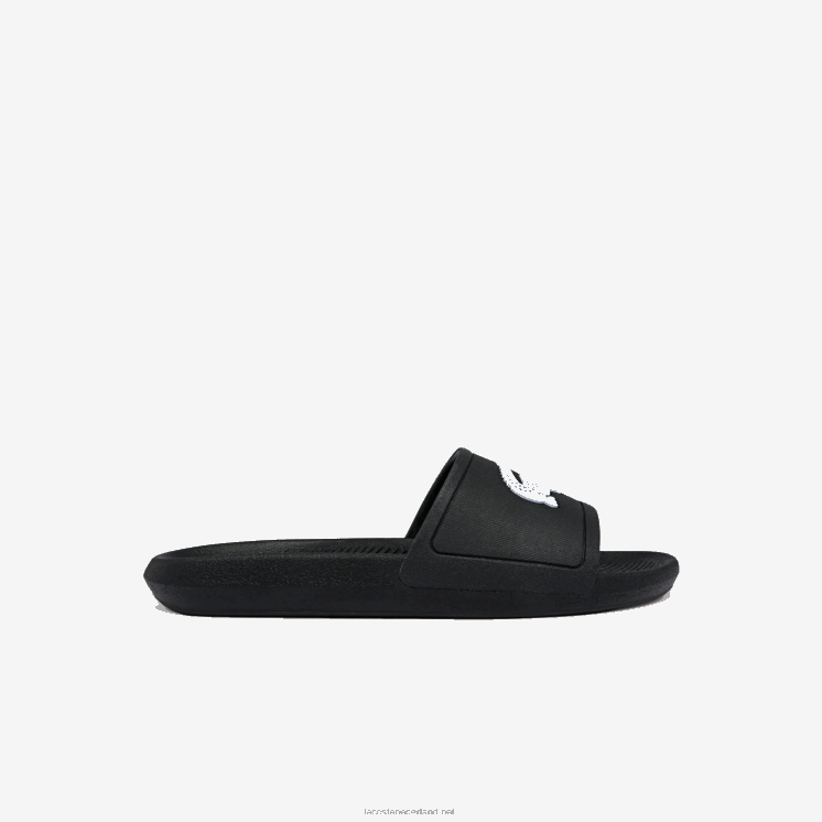 Lacoste croco waterafstotende synthetische glijbanen 0828H1821 zwart-wit 312 Heren