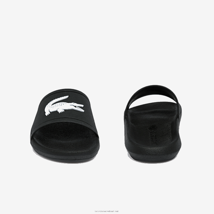 Lacoste croco waterafstotende synthetische glijbanen 0828H1821 zwart-wit 312 Heren
