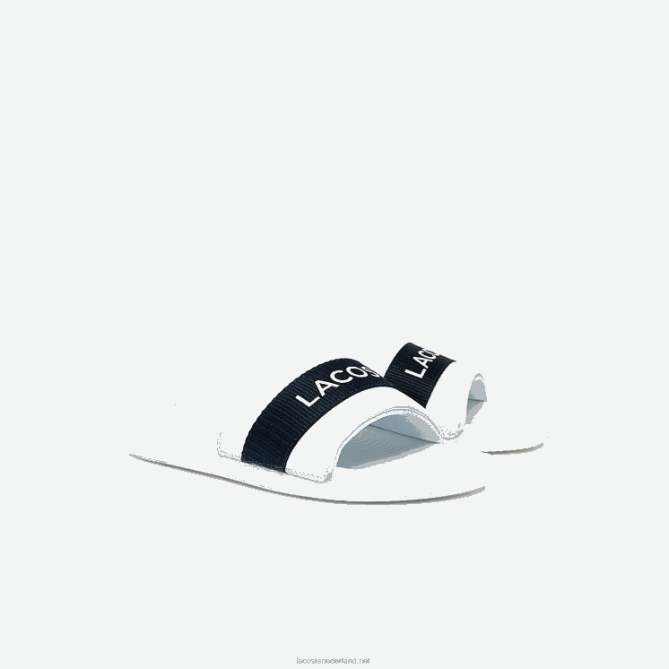 Lacoste dia's met croco-textiellogo 0828H1776 wit & marine 042 Heren