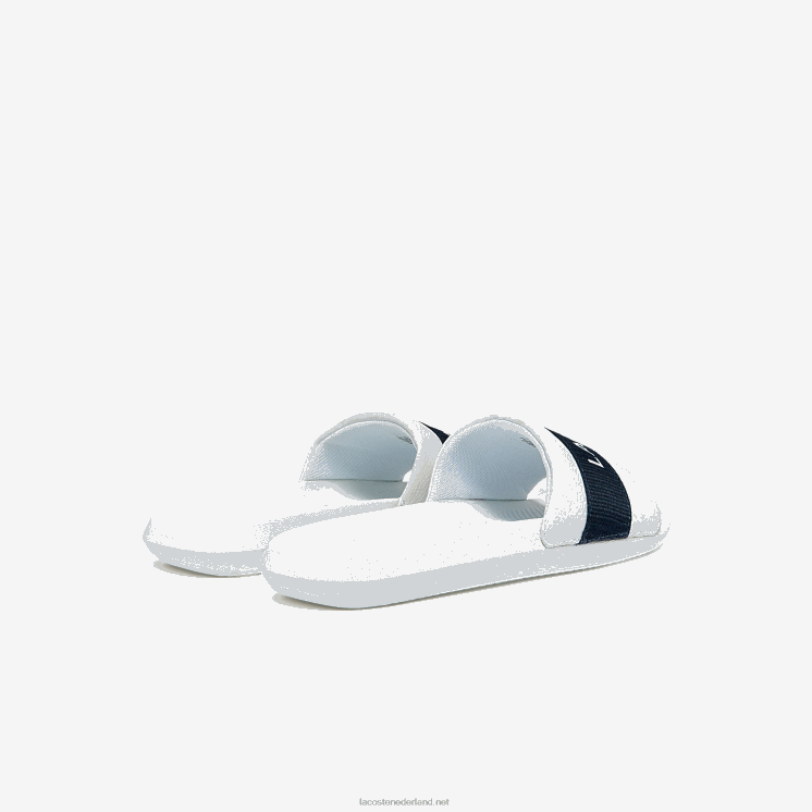 Lacoste dia's met croco-textiellogo 0828H1776 wit & marine 042 Heren