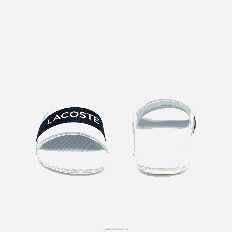 Lacoste dia's met croco-textiellogo 0828H1776 wit & marine 042 Heren