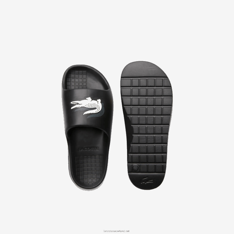 Lacoste serve slide 2.0 evo synthetische colorblock-dia's 0828H1740 zwart & gebroken wit 454 Heren