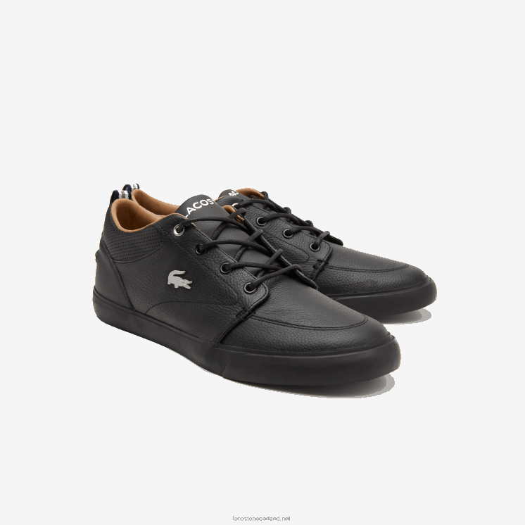 Lacoste Bayliss leren sneakers met geperforeerde kraag 0828H1758 zwart 02u Heren