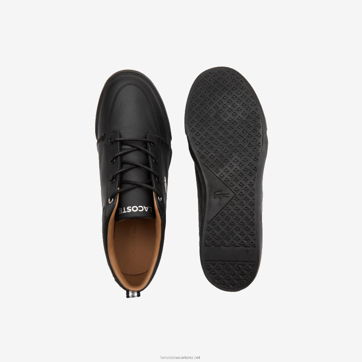 Lacoste Bayliss leren sneakers met geperforeerde kraag 0828H1758 zwart 02u Heren