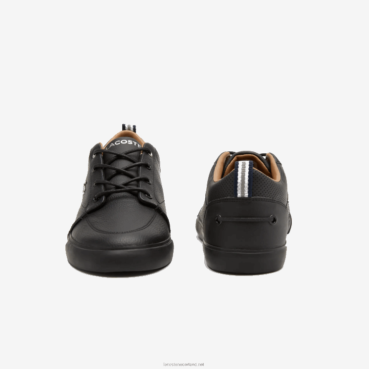 Lacoste Bayliss leren sneakers met geperforeerde kraag 0828H1758 zwart 02u Heren