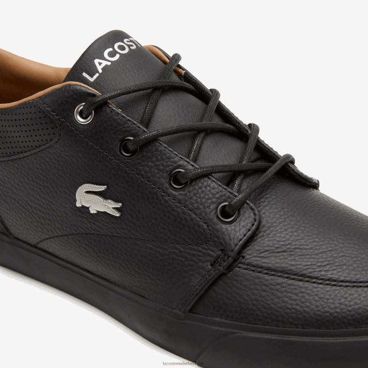 Lacoste Bayliss leren sneakers met geperforeerde kraag 0828H1758 zwart 02u Heren