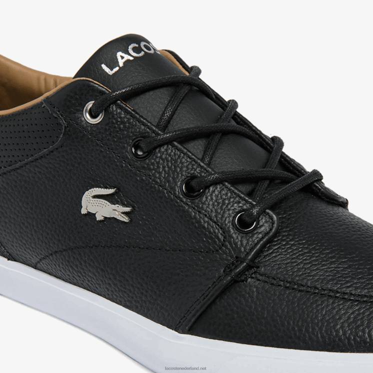 Lacoste Bayliss leren sneakers met geperforeerde kraag 0828H1760 zwart-wit 312 Heren