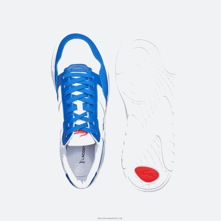 Lacoste Game Advance luxe leren sneakers 0828H1707 wit/blauw 080 Heren