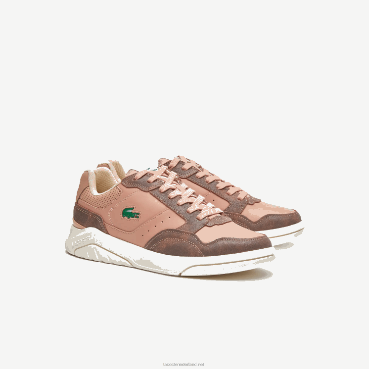 Lacoste Game Advance luxe leren sneakers 0828H1902 bruin wit 2c3 Heren