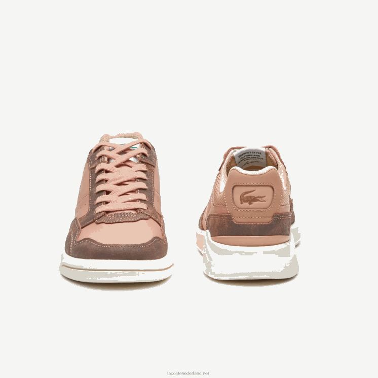 Lacoste Game Advance luxe leren sneakers 0828H1902 bruin wit 2c3 Heren