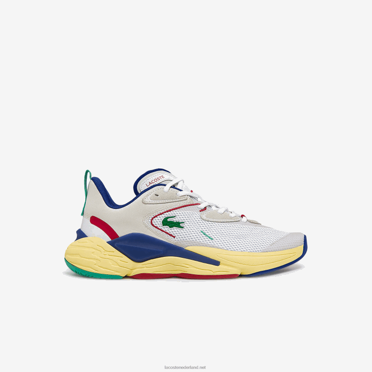 Lacoste aceshot sneakers van textiel en synthetisch materiaal 0828H1857 gebroken wit & blauw 2q9 Heren