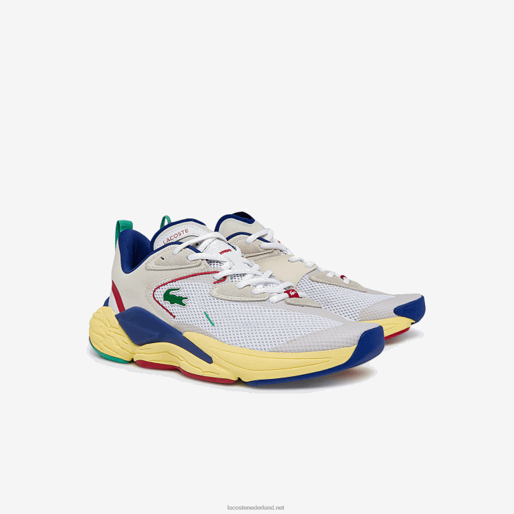 Lacoste aceshot sneakers van textiel en synthetisch materiaal 0828H1857 gebroken wit & blauw 2q9 Heren
