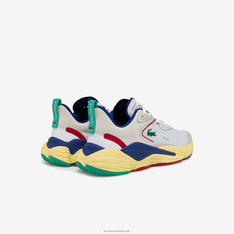 Lacoste aceshot sneakers van textiel en synthetisch materiaal 0828H1857 gebroken wit & blauw 2q9 Heren