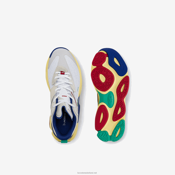 Lacoste aceshot sneakers van textiel en synthetisch materiaal 0828H1857 gebroken wit & blauw 2q9 Heren