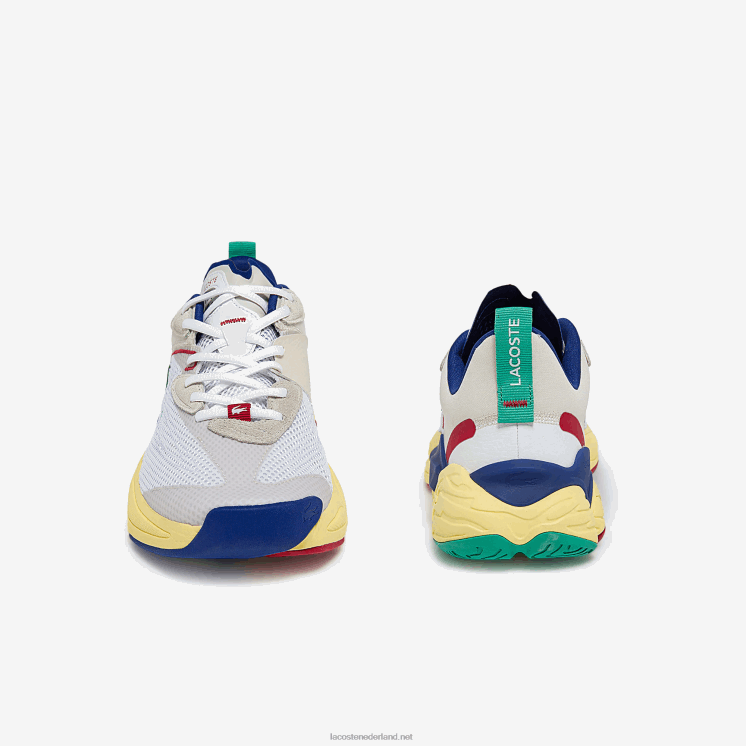 Lacoste aceshot sneakers van textiel en synthetisch materiaal 0828H1857 gebroken wit & blauw 2q9 Heren