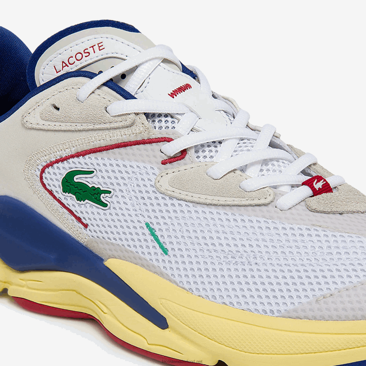 Lacoste aceshot sneakers van textiel en synthetisch materiaal 0828H1857 gebroken wit & blauw 2q9 Heren