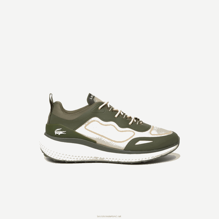 Lacoste actieve 4851 stoffen sneakers 0828H1887 donkergroen & gebroken wit 1x3 Heren