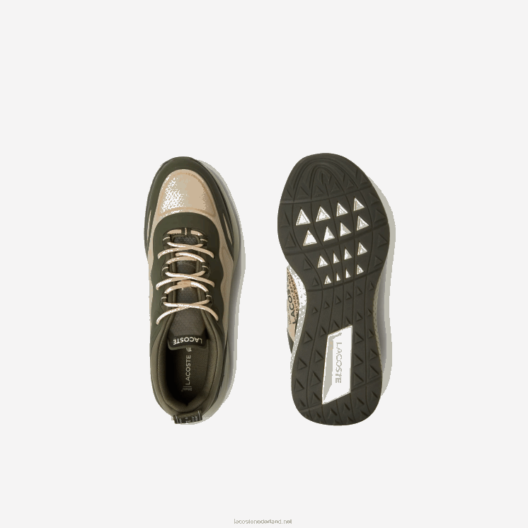 Lacoste actieve 4851 stoffen sneakers 0828H1887 donkergroen & gebroken wit 1x3 Heren