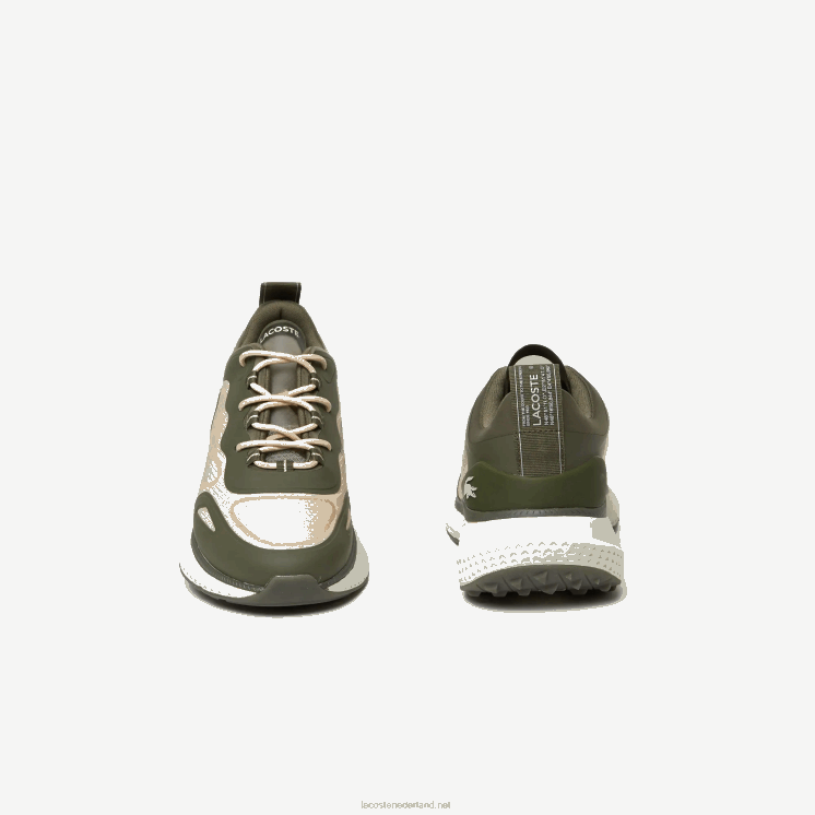 Lacoste actieve 4851 stoffen sneakers 0828H1887 donkergroen & gebroken wit 1x3 Heren