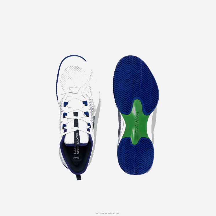 Lacoste ag-lt21 tennisschoenen van textiel en synthetisch materiaal 0828H1865 wit/blauw 080 Heren
