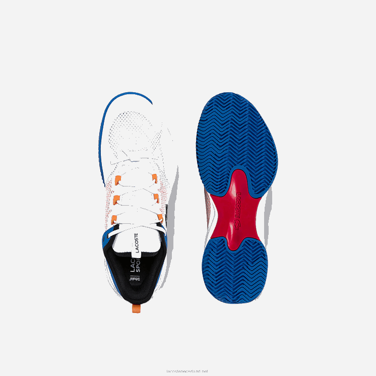 Lacoste ag-lt21 tennisschoenen van textiel en synthetisch materiaal 0828H1866 wit oranje 1u2 Heren