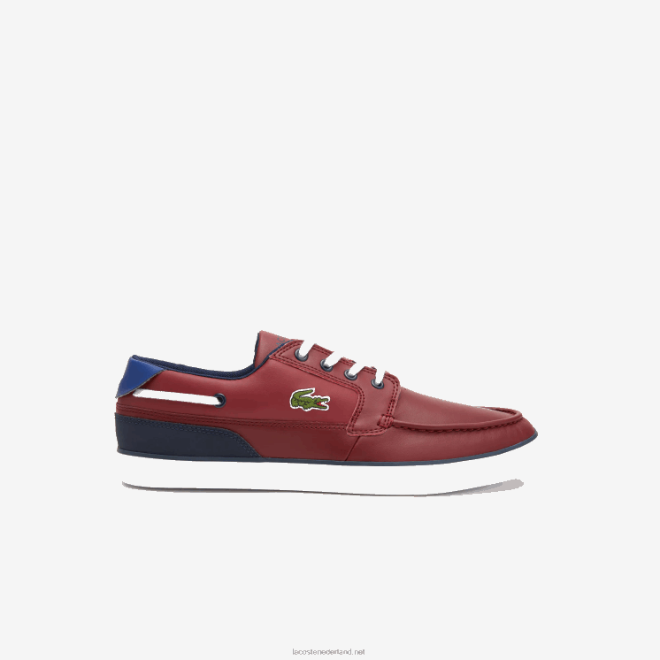 Lacoste bayliss deck synthetisch kleurcontrast bootschoenen 0828H1784 bordeaux wit 2u2 Heren