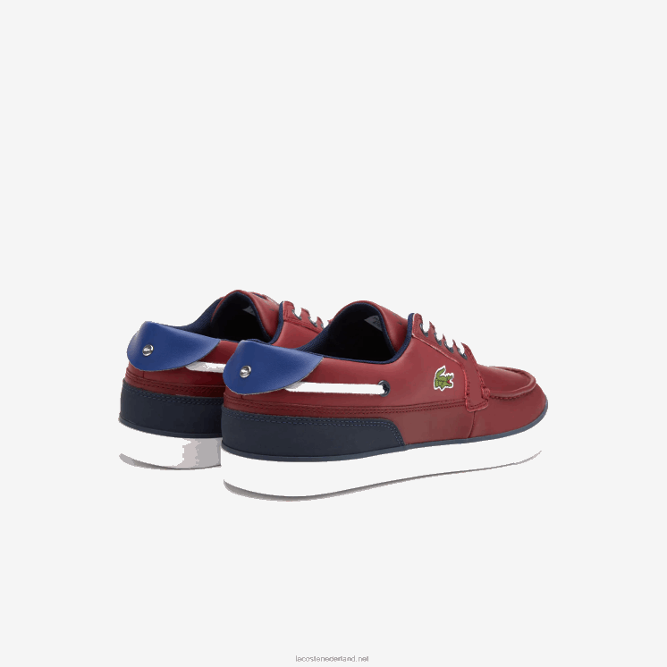 Lacoste bayliss deck synthetisch kleurcontrast bootschoenen 0828H1784 bordeaux wit 2u2 Heren