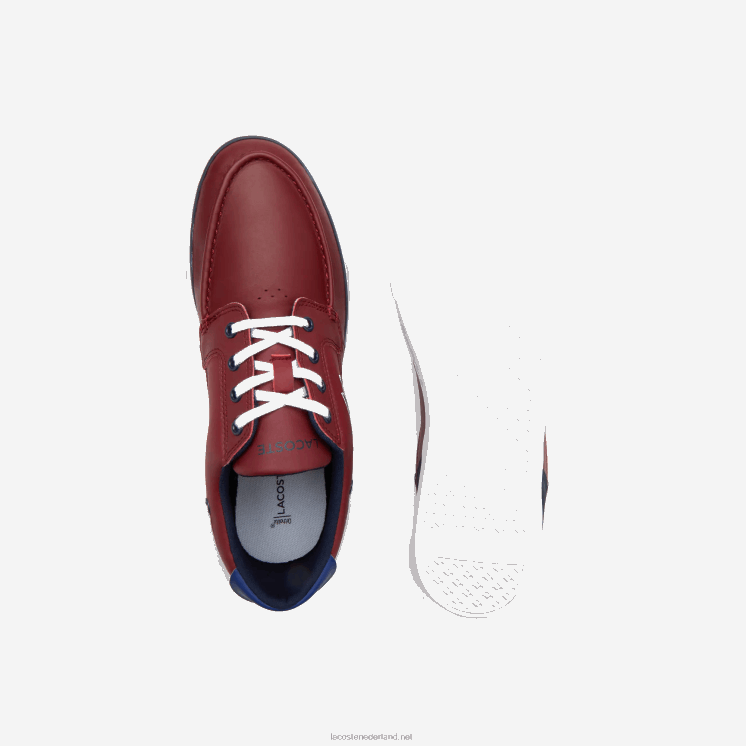 Lacoste bayliss deck synthetisch kleurcontrast bootschoenen 0828H1784 bordeaux wit 2u2 Heren
