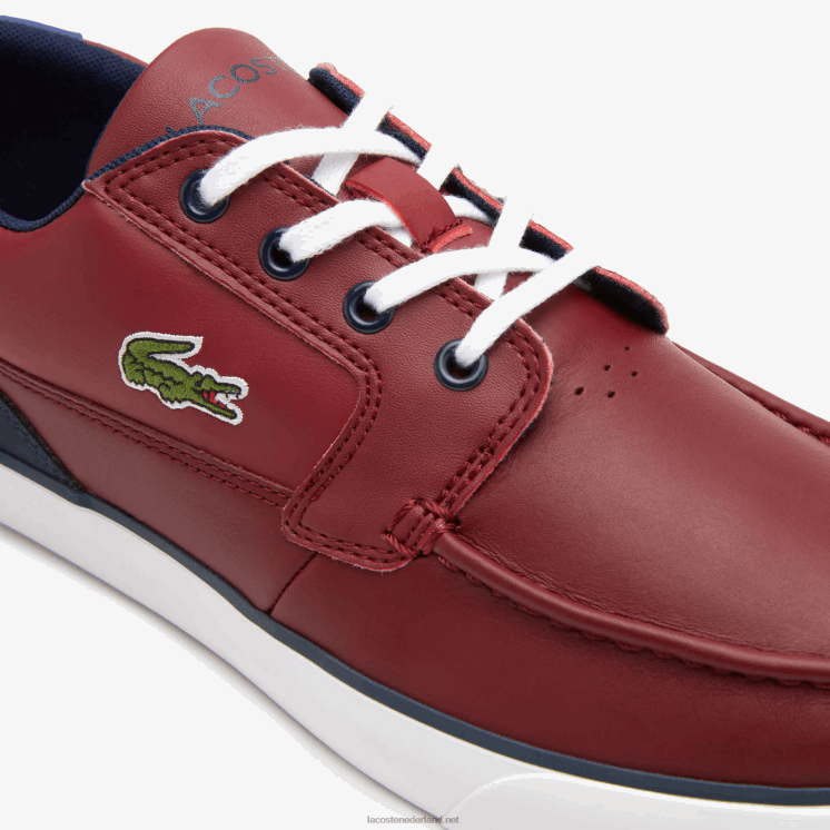 Lacoste bayliss deck synthetisch kleurcontrast bootschoenen 0828H1784 bordeaux wit 2u2 Heren