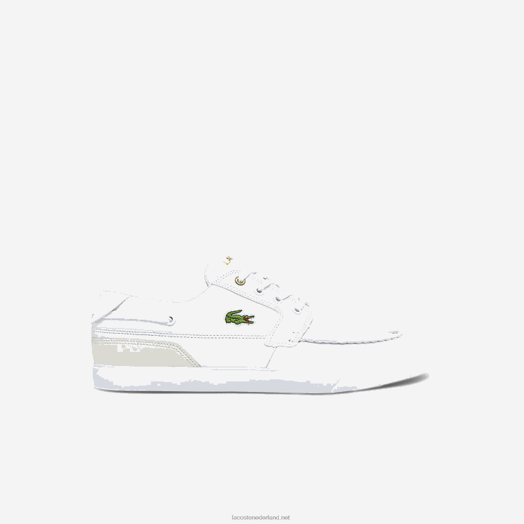 Lacoste bayliss dek lederen en synthetische bootschoenen 0828H1802 wit & gebroken wit 65t Heren