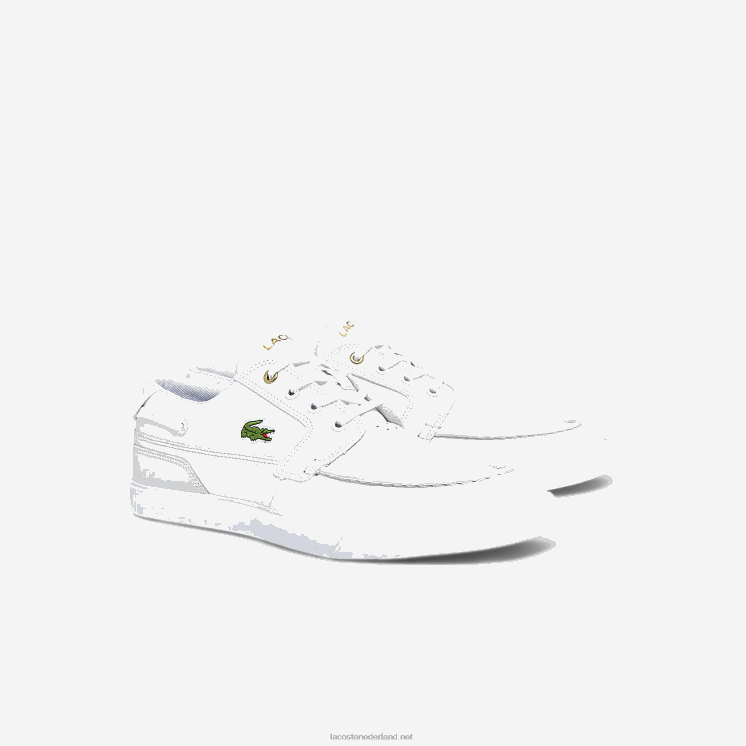 Lacoste bayliss dek lederen en synthetische bootschoenen 0828H1802 wit & gebroken wit 65t Heren