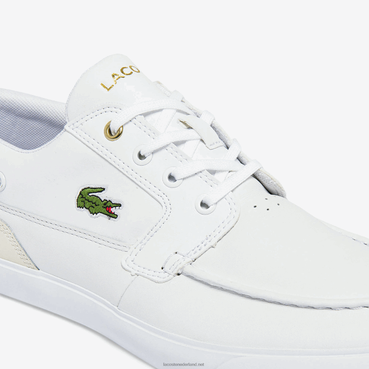 Lacoste bayliss dek lederen en synthetische bootschoenen 0828H1802 wit & gebroken wit 65t Heren